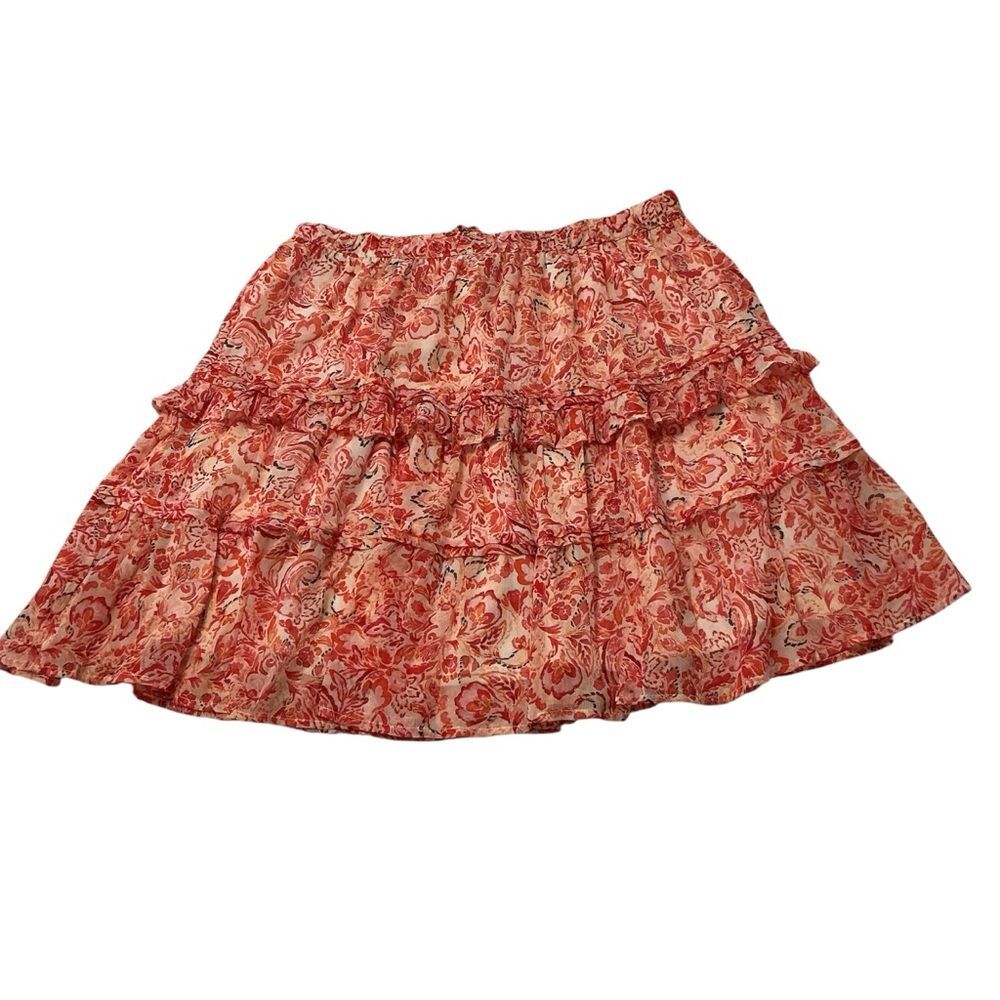 Sam Edelman NWT Large Paisley Red/Orange Mini Skirt